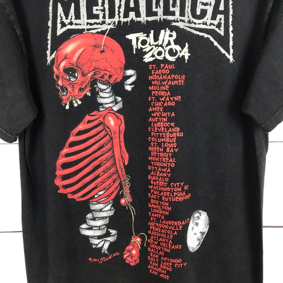 Vintage 2004 Metallica Rock Band Tour T-Shirt - Picture 4 of 5
